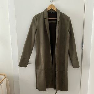Green suede Zara trench